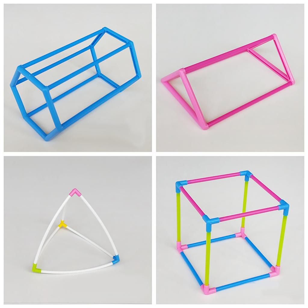 Colorful Geometric Shape Building Kit Kids Math Educational Toy