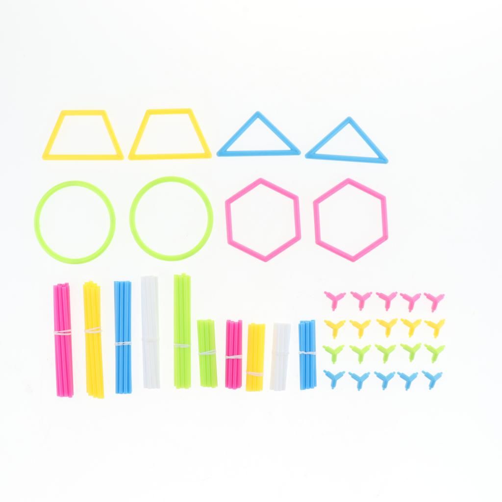Colorful Geometric Shape Building Kit Kids Math Educational Toy