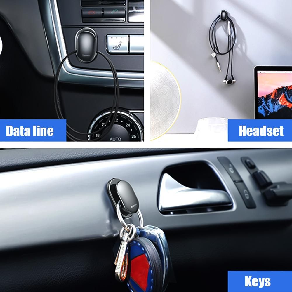 Baseus Sticky Hanger  4 PCS Hooks Gift for Car Home Wired Earphone Clothes Umbrella
