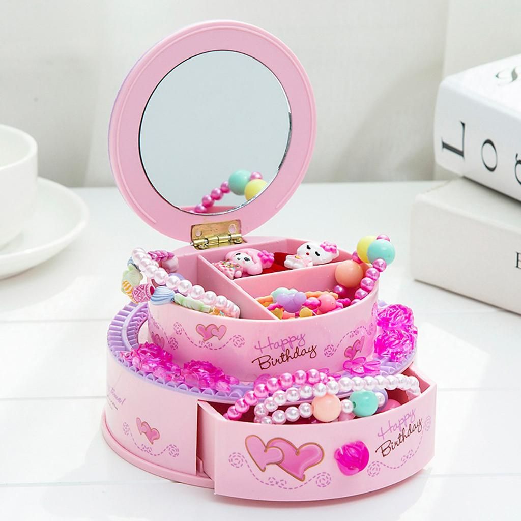 Music Box With Drawers Jewelry Storage Case Musical Toy