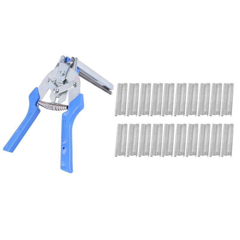 1pc Ring Plier Tool and 600pcs M Clips Chicken Mesh Cage Wire Fencing Crimping Solder Joint Welding Repair Hand Tools