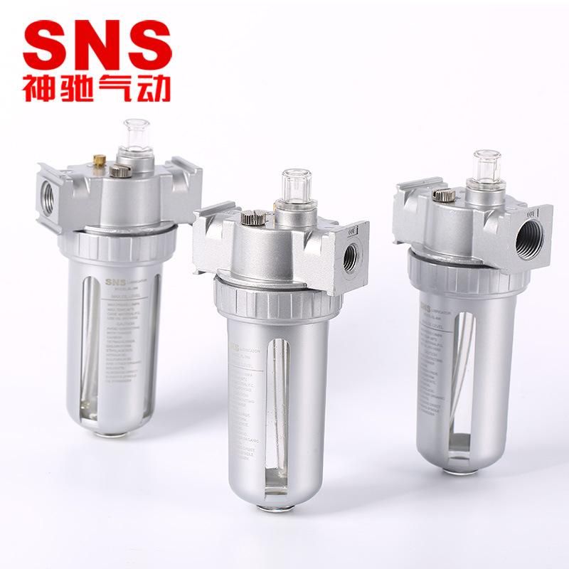 SNS Shenchi Pneumatic Atomized Lubricator SL300 F. R. L (Filter Reducing Pressure Valve Lubricator) Oil Mist Filter Compressed Air Atomized Lubricator