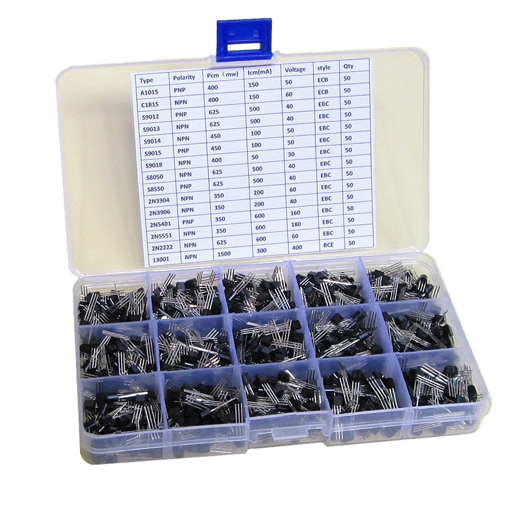 750pcs General Signal Bipolar Transistor TO-92 Assortment Box Kit