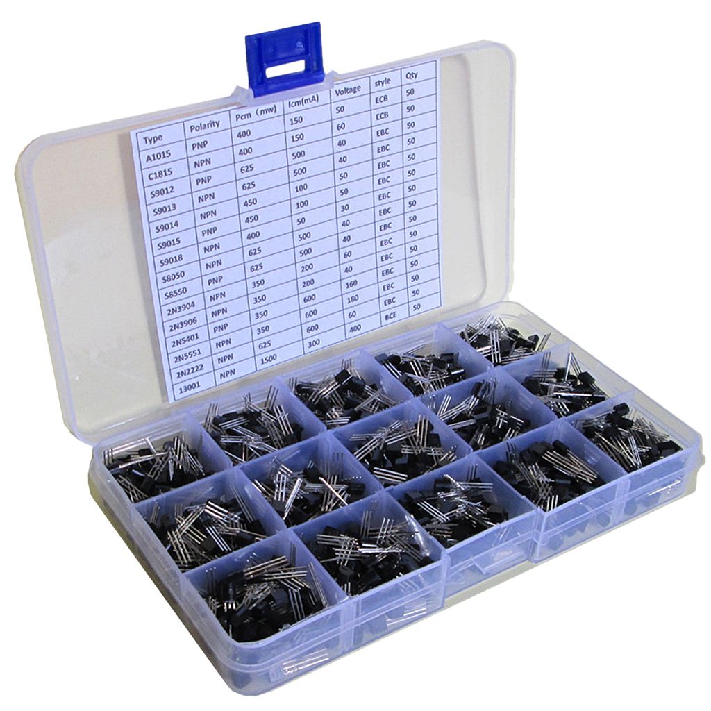 750pcs General Signal Bipolar Transistor TO-92 Assortment Box Kit