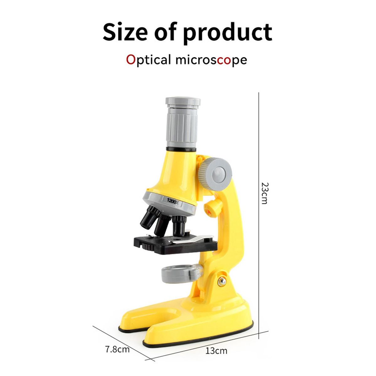 1 Set Children 100X600X1200X Multiple Objective Lens Student Kit Yellow