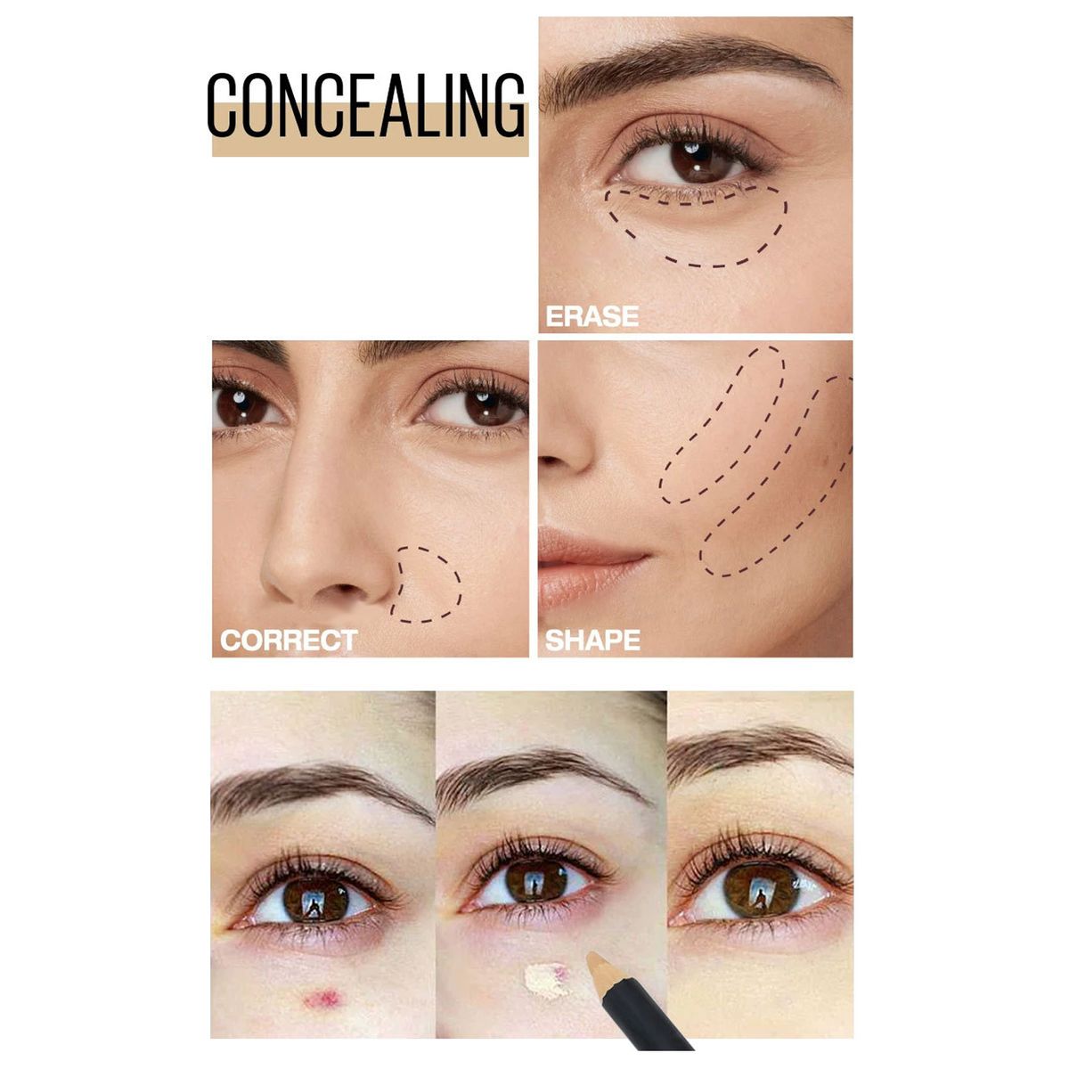 TFT Concealer Pencil For Face Double-sided Under Eye