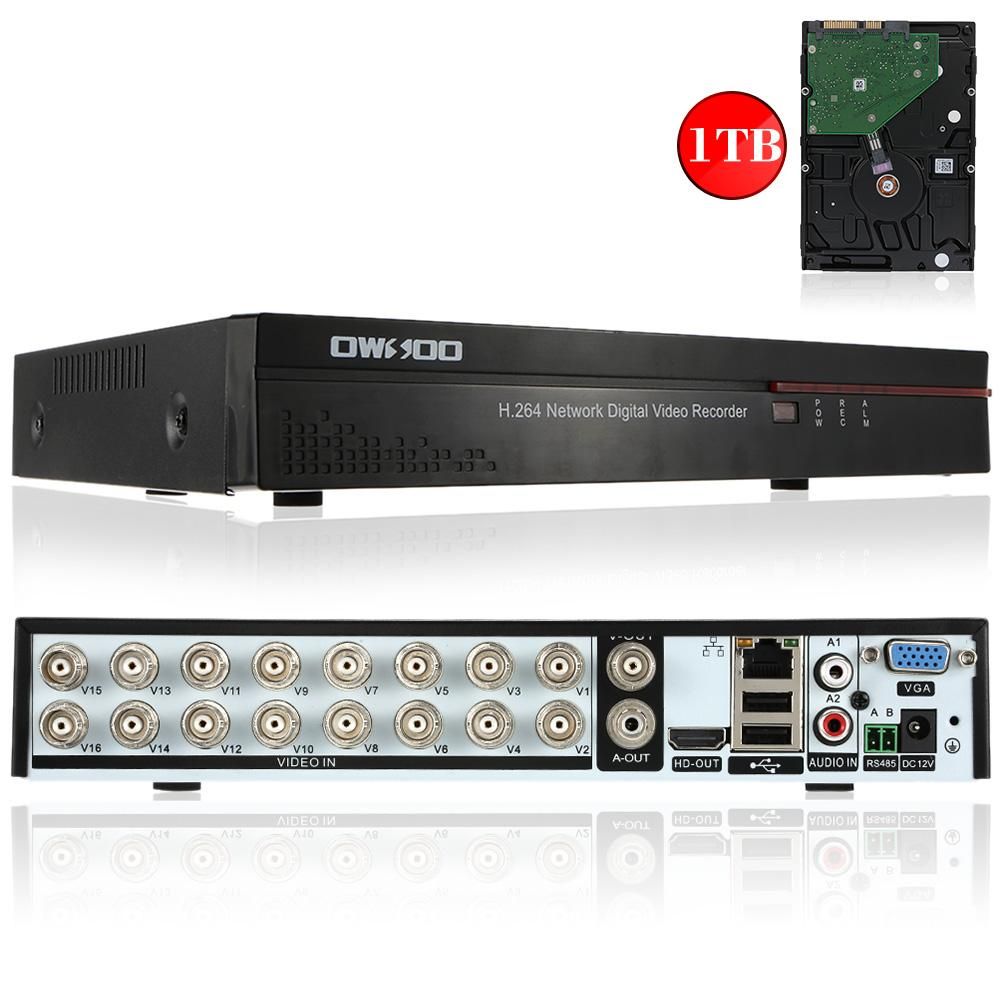 OWSOO 16CH Channel Full CIF H.264 HDMI P2P Cloud Network DVR Digital Video Recorder + 1TB Seagate Hard Disk support Audio Record Phone Control Motion Detection Email Alarm PTZ for CCTV Security Camera Surveillance System