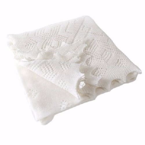 Newborn Baby Shawl - White