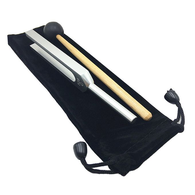 528Hz Tuning Fork With Mallet Set Sound Vibrations For Meditation