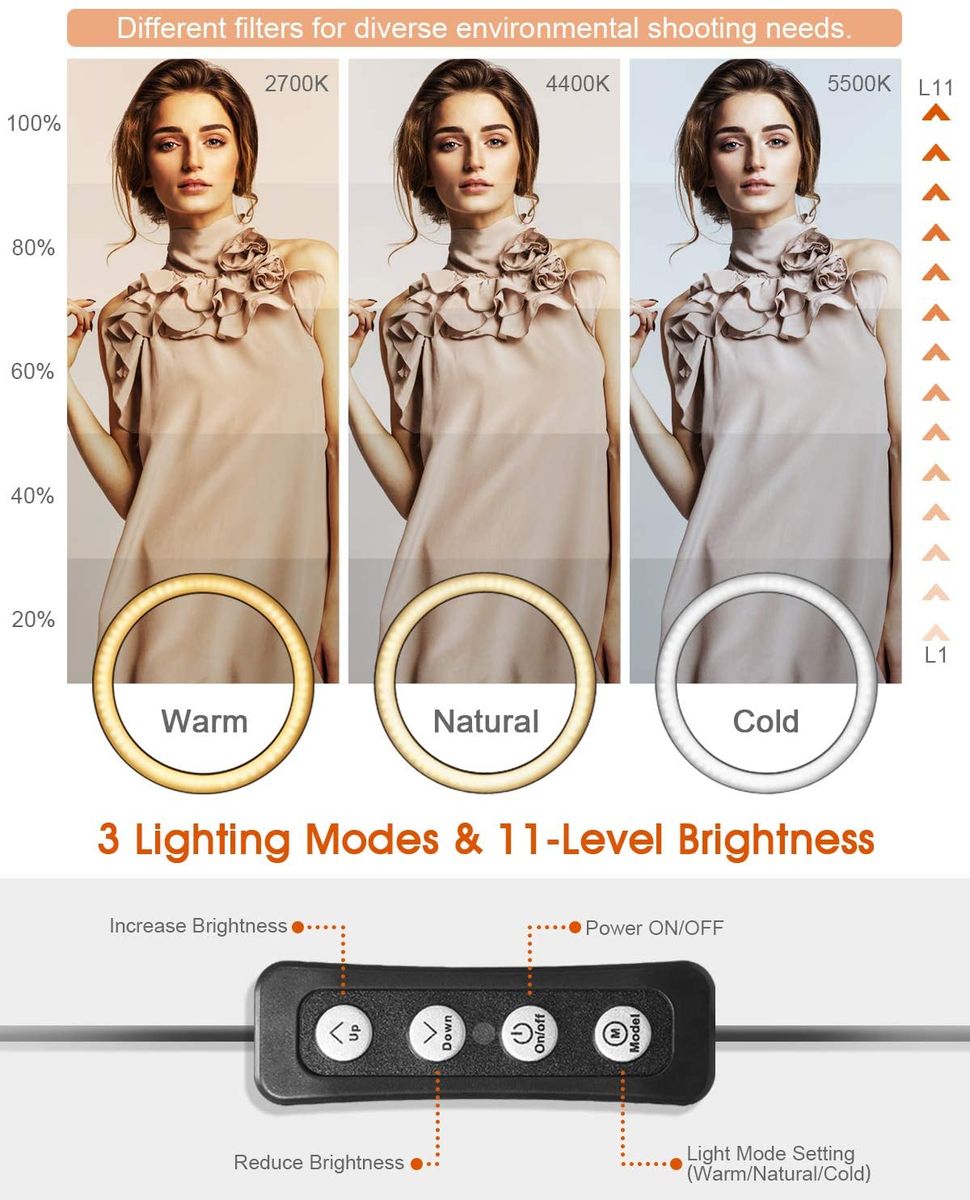 LED Photography Light Ring Light With Tripod 26cm
