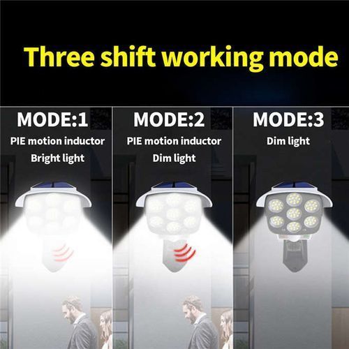 77 LED Solar Light Motion Sensor Security Dummy Camera Wireless Waterproof Lamp 3 Mode