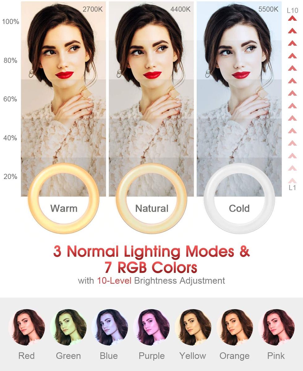 10 Colors LED Ring Light With Tripod Wireless Remote Control