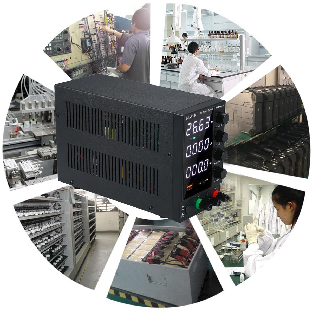 WANPTEK DPS605U 0-60V 0-5A 300W Switching DC Power Supply 4 Digits Display LED High Precision Adjustable Mini Power Supply AC 115V/230V 50/60Hz