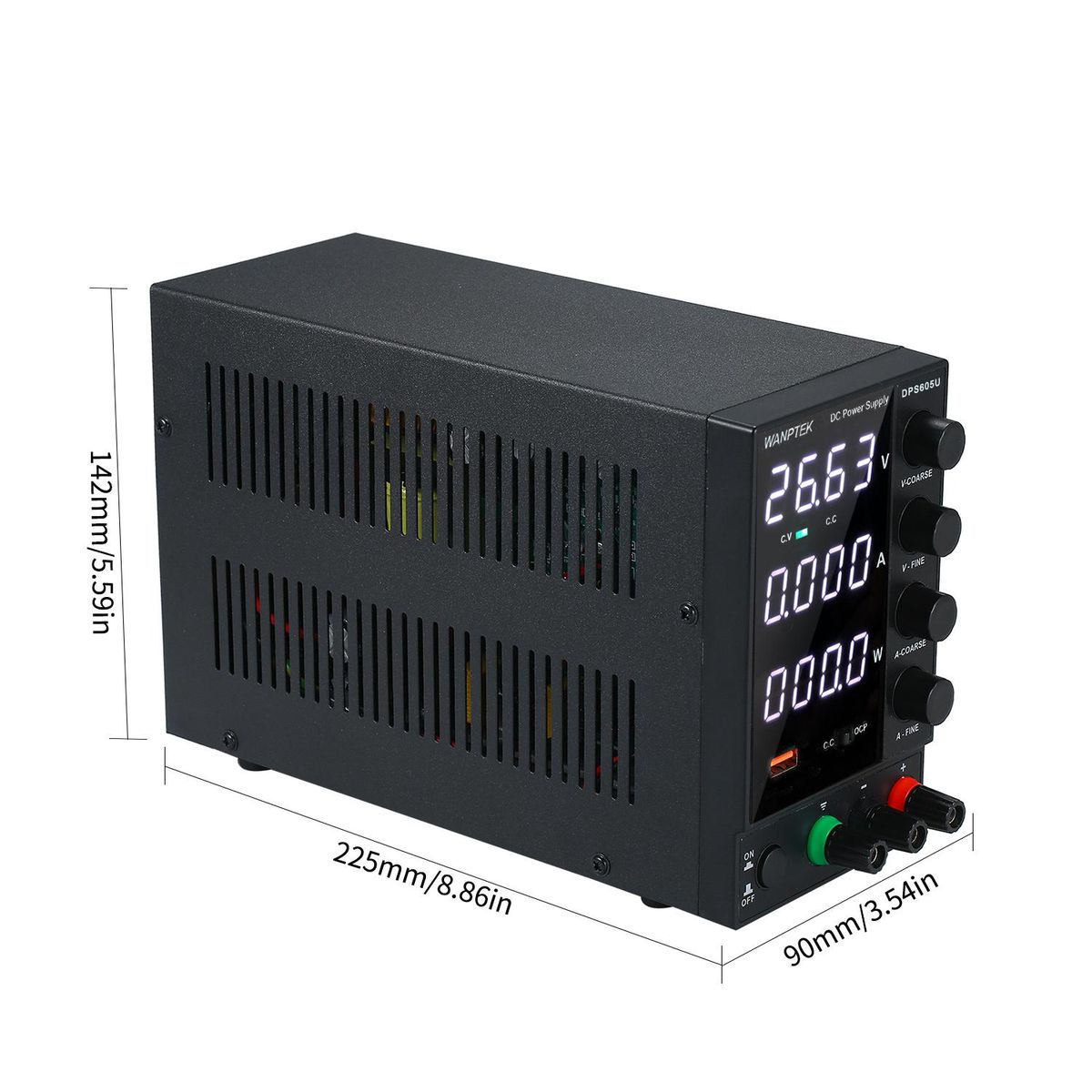 WANPTEK DPS605U 0-60V 0-5A 300W Switching DC Power Supply 4 Digits Display LED High Precision Adjustable Mini Power Supply AC 115V/230V 50/60Hz