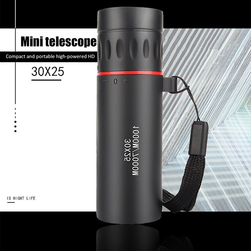 30x25 Monocular Telescope Dual Focus Optics Zoom Day & Night Waterproof Black