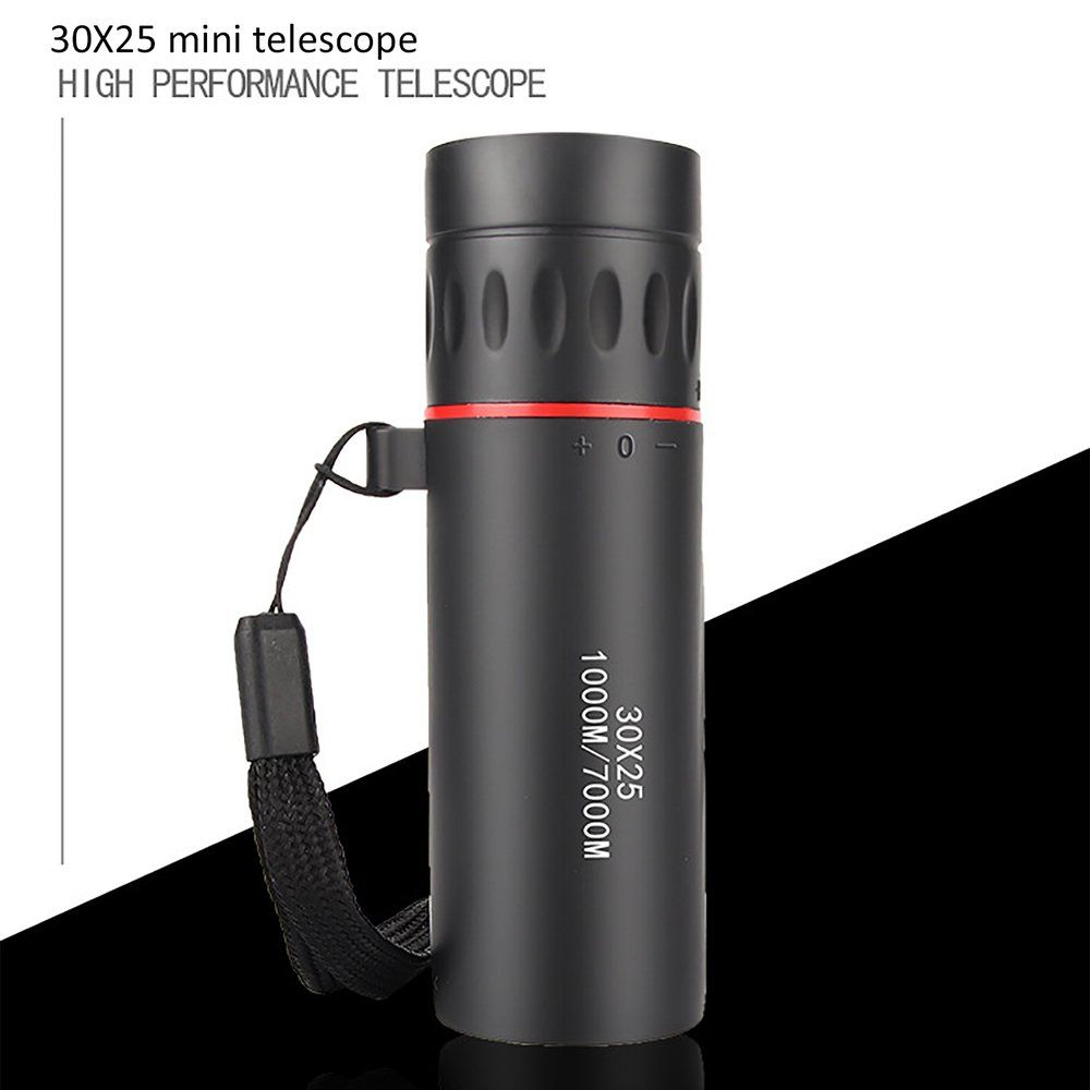 30x25 Monocular Telescope Dual Focus Optics Zoom Day & Night Waterproof Black