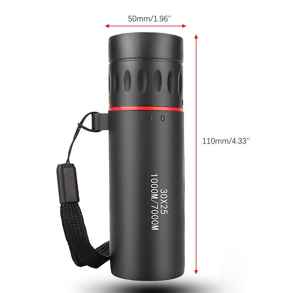 30x25 Monocular Telescope Dual Focus Optics Zoom Day & Night Waterproof Black