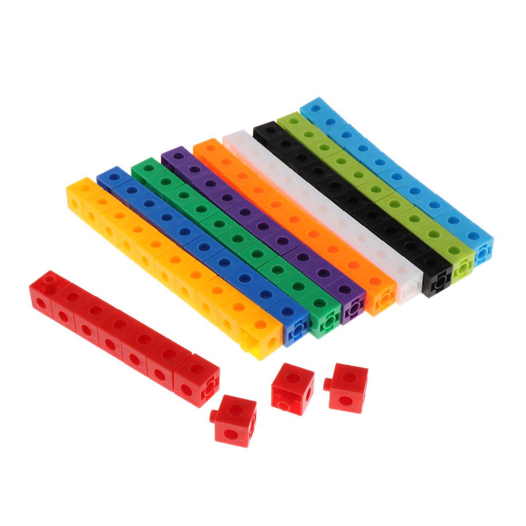 100 Pieces Mathematics Linking Cubes  Interlocking C