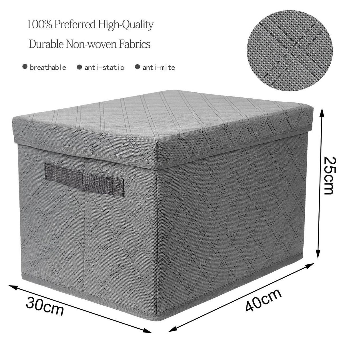 Storage Bins with Lids, for Toy Storage, Books, DVDs and Clothing Storage, Collapsible Storage Bins Suitable for Kids and Adult At School/Office/Home