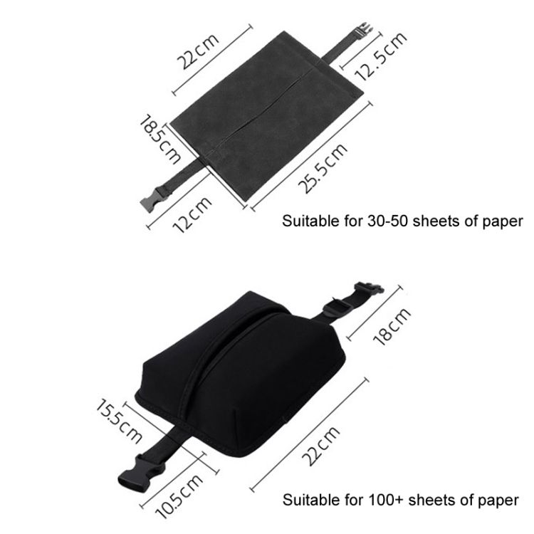 Car Hanging Armrest Box Tissue Box Upgraded Black
