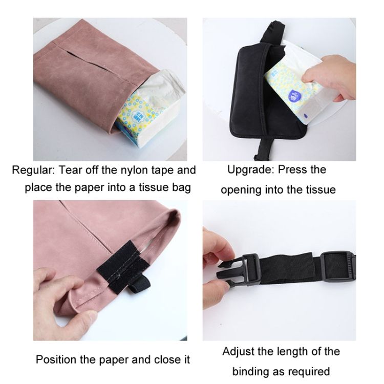 Car Hanging Armrest Box Tissue Box Upgraded Black