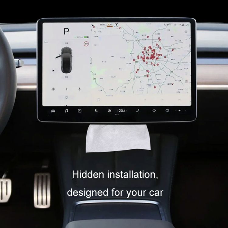 Car Hanging Armrest Box Tissue Box Upgraded Black