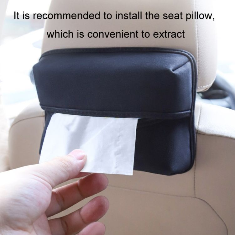 Car Hanging Armrest Box Tissue Box Upgraded Black