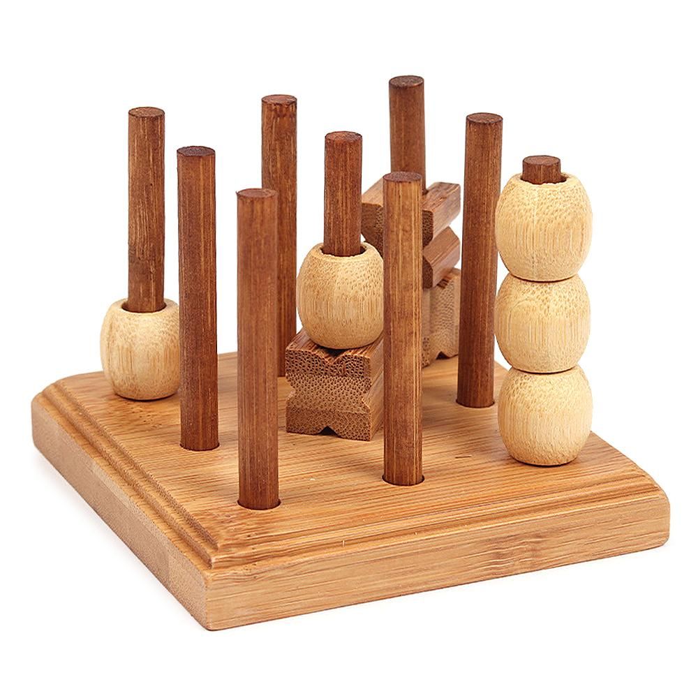 Wooden 3D XO Chess Set Travel Games Entertainment Educational Toys for Kids Adult Family Tabletop Board Game Family Game Wood Strategy Board Game