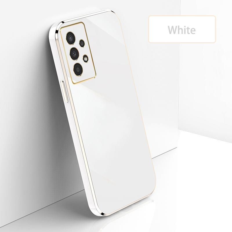 Ultra Thin Plating Phone Case for Samsung Galaxy A13 Lens Protection soft Phone Back Cover-White