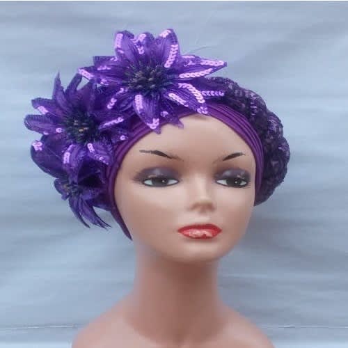 Flowered Twisted Turban