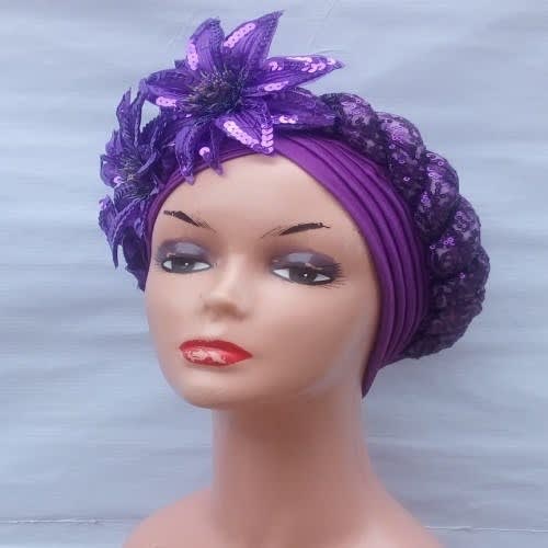 Flowered Twisted Turban