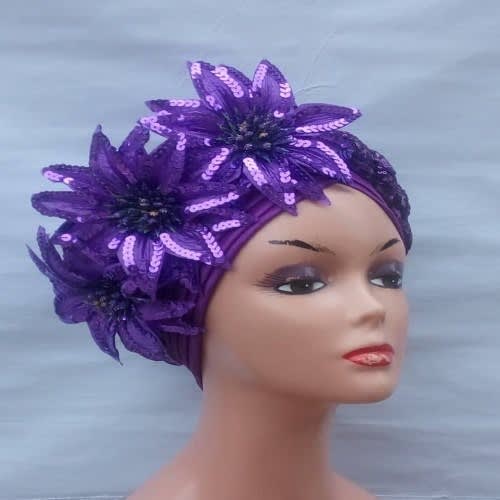 Flowered Twisted Turban