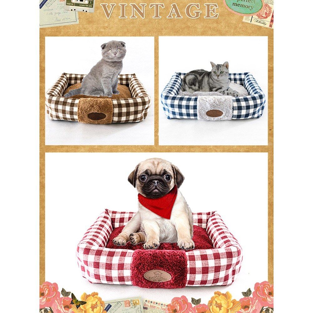 Pet Bed Soft Dog Bed Rectangle Kennel Cat Bed Puppy Cushion