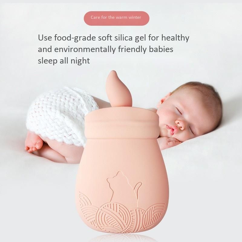 Silicone Hot Water Bottle Bag with Knitted Cover WARM Relaxing Heat / Cold Therapy for Pain Relief-Pink