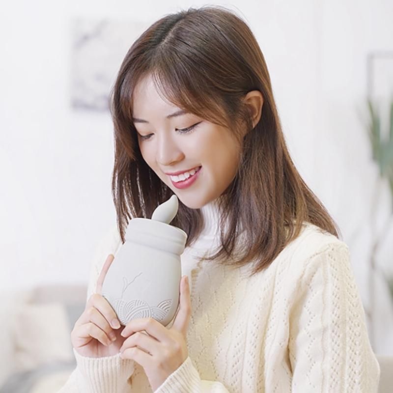 Silicone Hot Water Bottle Bag with Knitted Cover WARM Relaxing Heat / Cold Therapy for Pain Relief-Pink