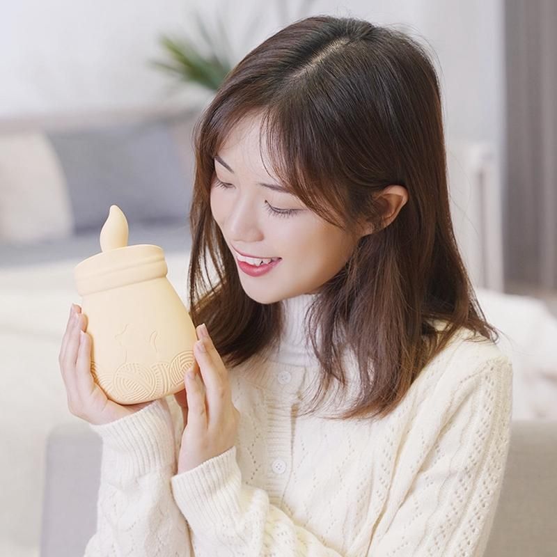 Silicone Hot Water Bottle Bag with Knitted Cover WARM Relaxing Heat / Cold Therapy for Pain Relief-Pink