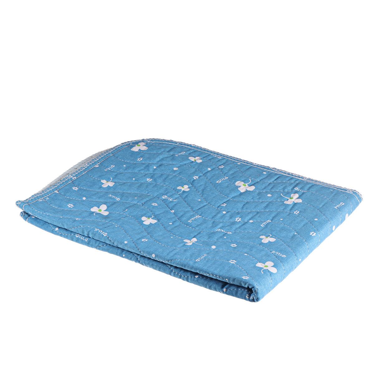 Waterproof Underpad Bed Pad Incontinence Kids Adult Mattress Protector Washable Blue White-flower
