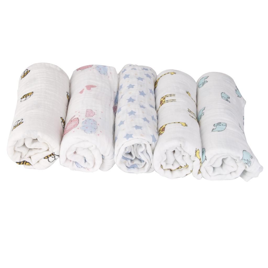 Soft Muslin Cotton Baby Swaddle Blanket Bath Towel Wrap