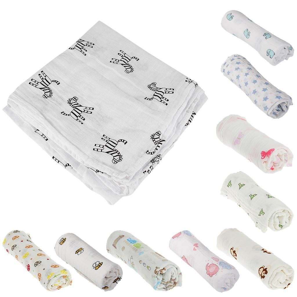 Soft Muslin Cotton Baby Swaddle Blanket Bath Towel Wrap