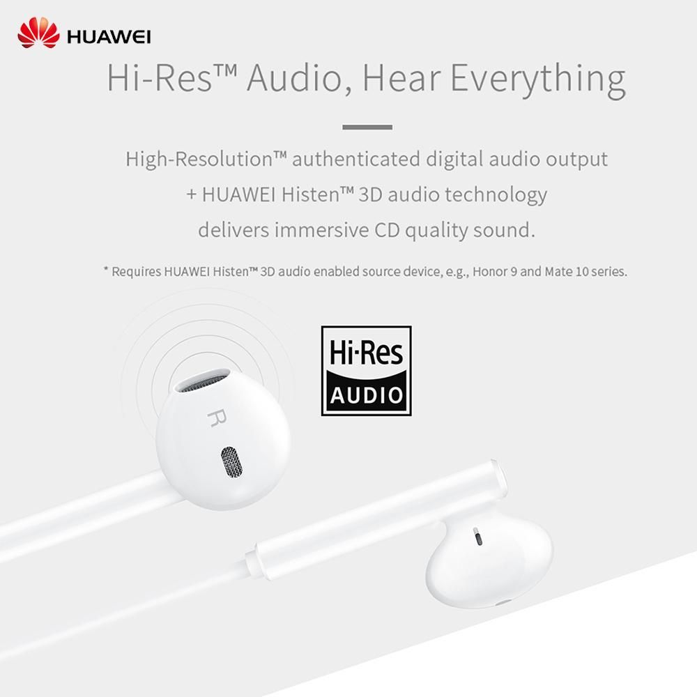 HUAWEI CM33 Classic Earphones (USB-C Edition) Half In-ear Corded Headset Handsfree Hi-Res High-Resolution Audio Immersive Wired Headphone with Mic Microphone Volume Control Wind Noise Reduction Cancellation 3-Button Remote Co