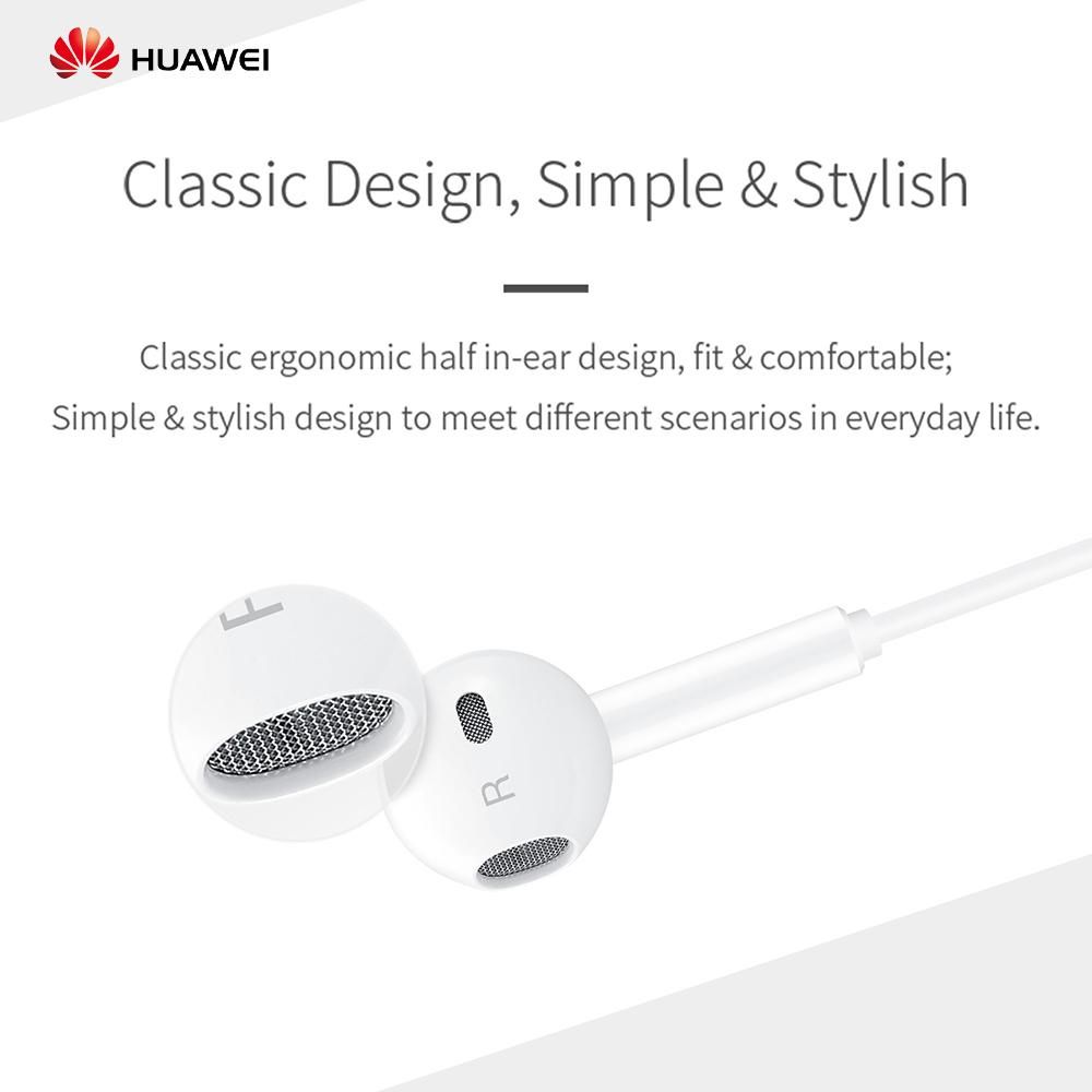 HUAWEI CM33 Classic Earphones (USB-C Edition) Half In-ear Corded Headset Handsfree Hi-Res High-Resolution Audio Immersive Wired Headphone with Mic Microphone Volume Control Wind Noise Reduction Cancellation 3-Button Remote Co