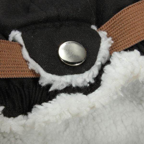 Retro Kids Toddler Boys Warm Pilot Aviator Winter Cap Earmuff Ear Protector Hat Black