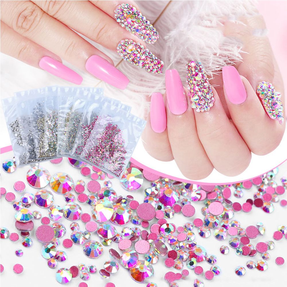 1440Pcs Glitter DIY 3D Flat Nail Art Rhinestone Sequins-3#