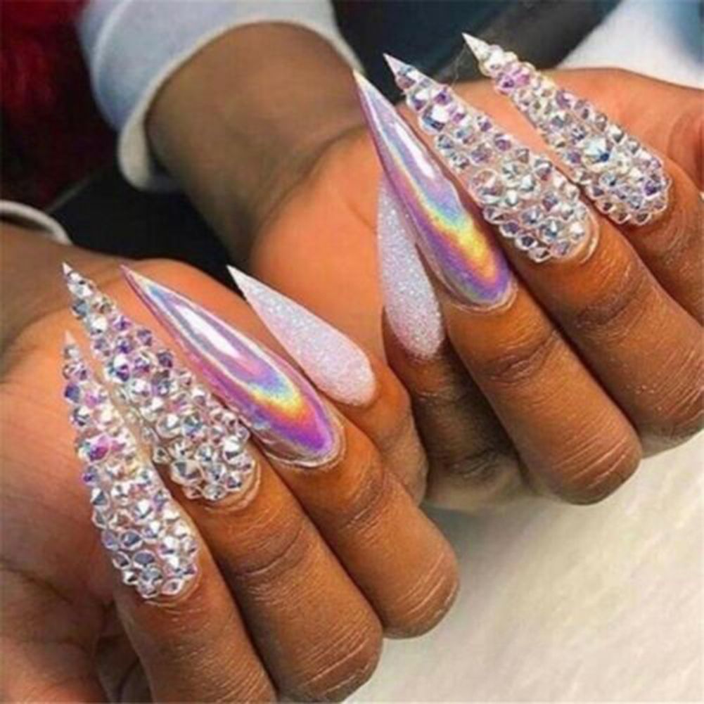 12 Grids Glitter Transparent Flat Rhinestone Mixed Shiny-