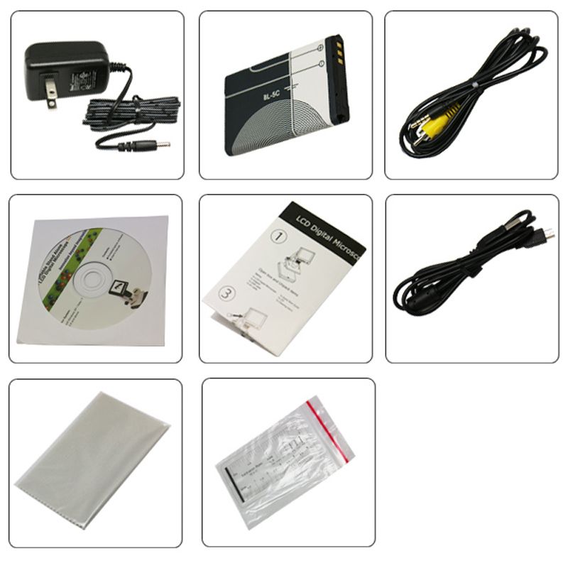 500X 5 Mega Pixels 3.5 Inch LCD Standalone Digital Microscope With 8 LEDs, Support TF Card Up To 32G (DMS-038M)(White)