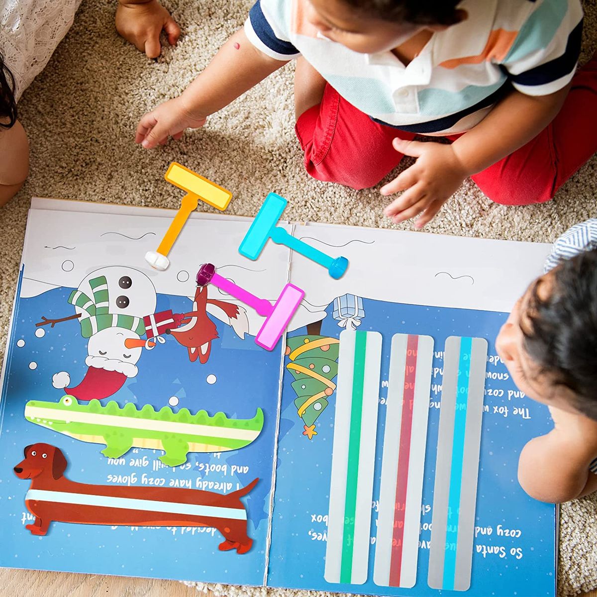 25 Pieces Dyslexia Reading Strips For Kids Animal Tracking