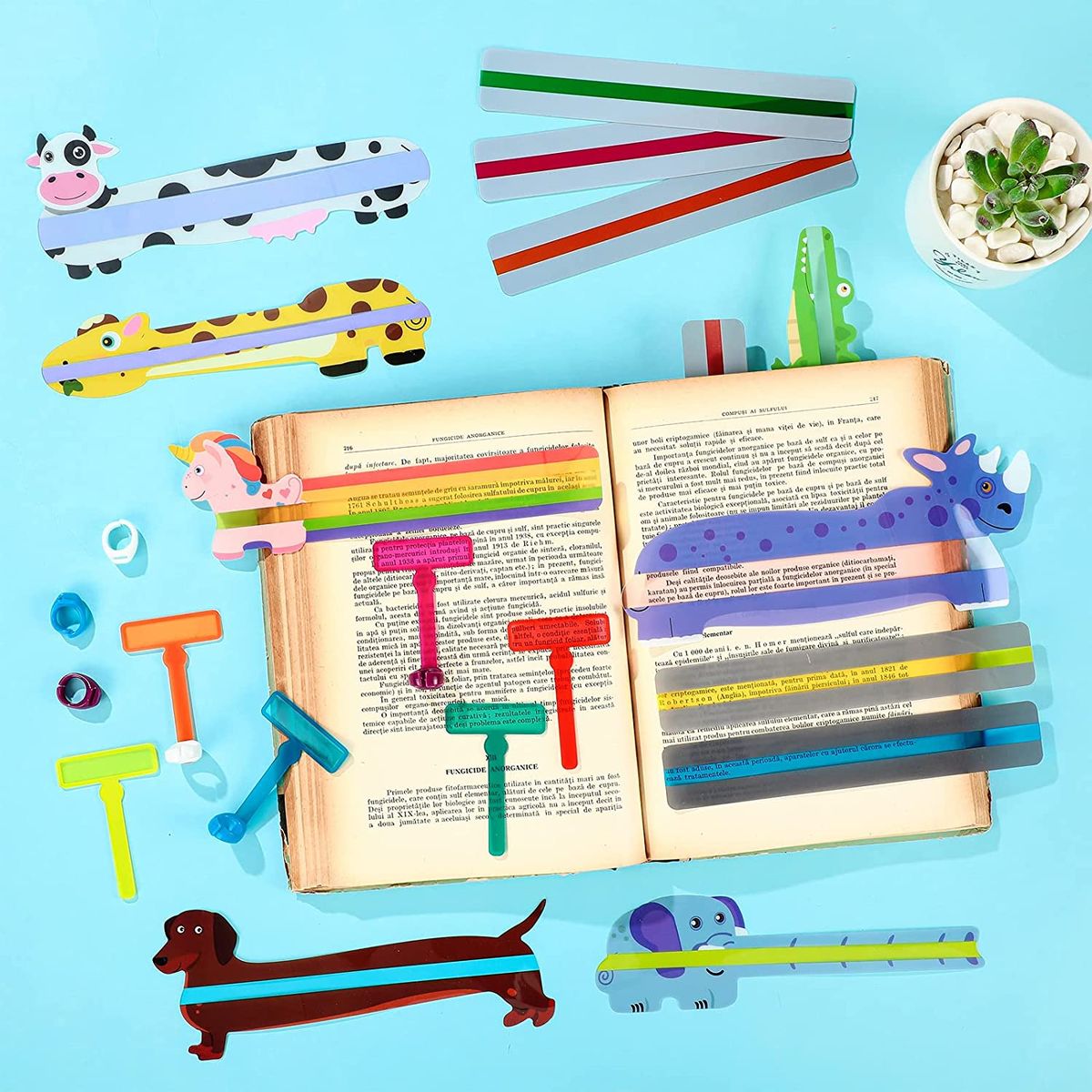 25 Pieces Dyslexia Reading Strips For Kids Animal Tracking