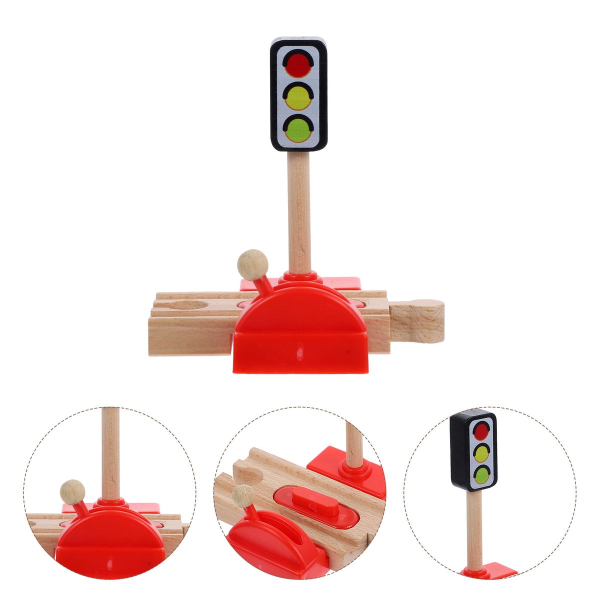 Wooden Toys Train TraAccessories RoadbloModel For Games Railway Decorative Children Wood Kids