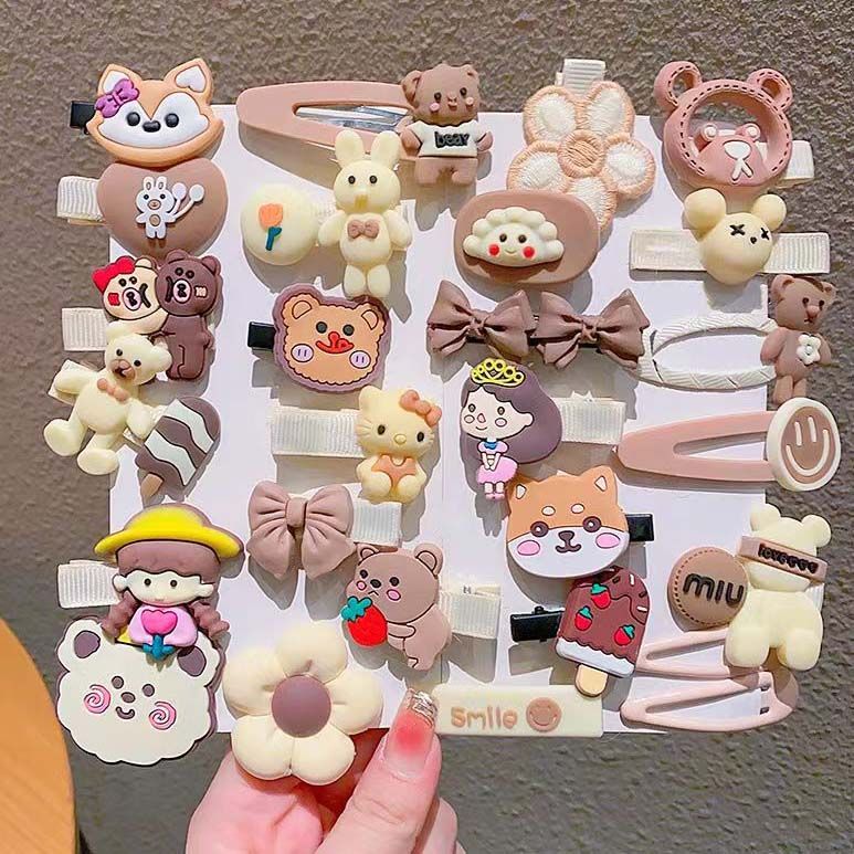 28pcs Cartoon Children Hairpins Baby Girl Hair Clip For Kids