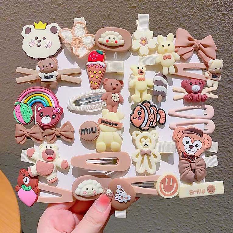 28pcs Cartoon Children Hairpins Baby Girl Hair Clip For Kids